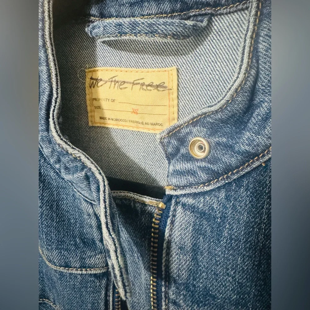 Free People Fast Lane Denim Moto Jacket Size: XS NWOT